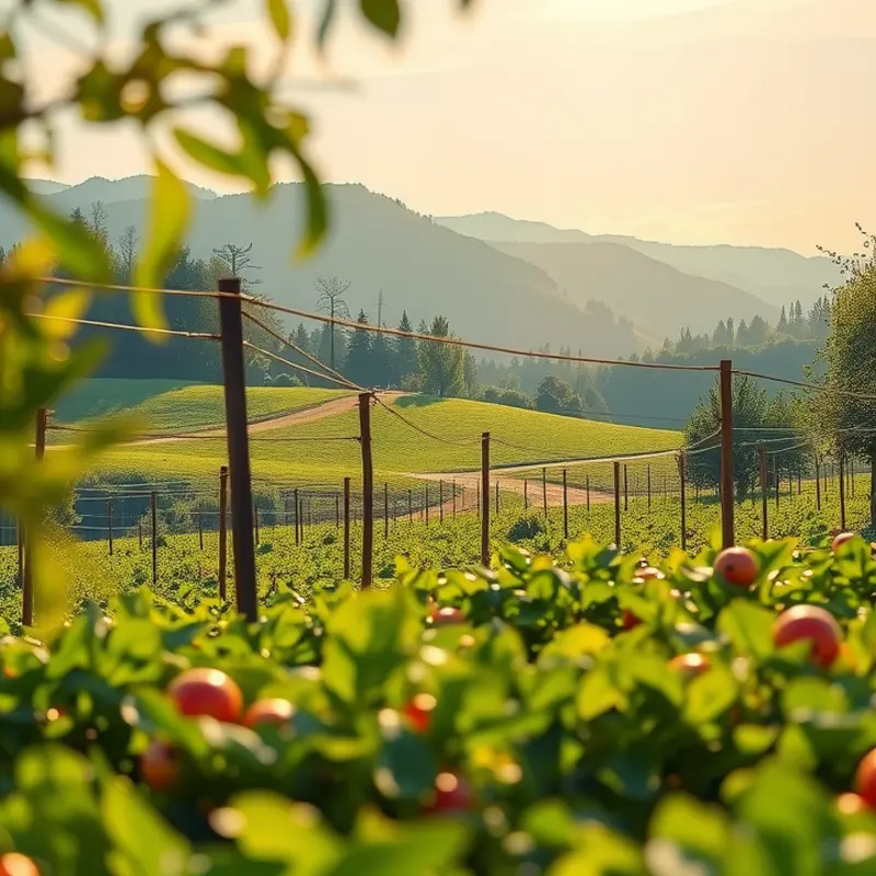 A sunlit field showcasing the abundance of fresh fruits and vegetables.