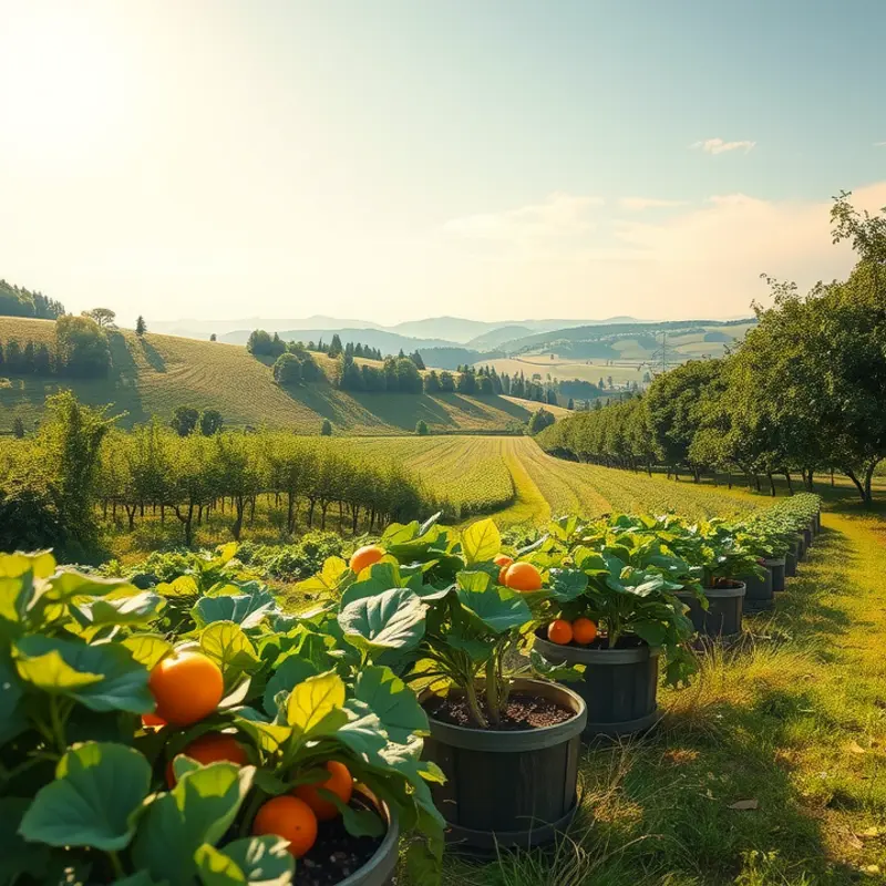 A lush garden brimming with fresh produce symbolizes the importance of proper food storage.