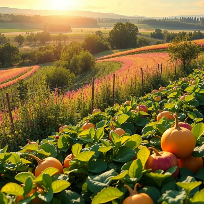 A vibrant orchard with sunlit fruits, representing the abundance of fresh, healthy ingredients.