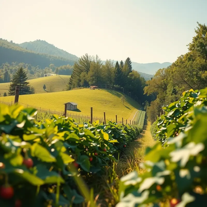 A sunlit field displaying an abundance of vibrant fruits and vegetables.