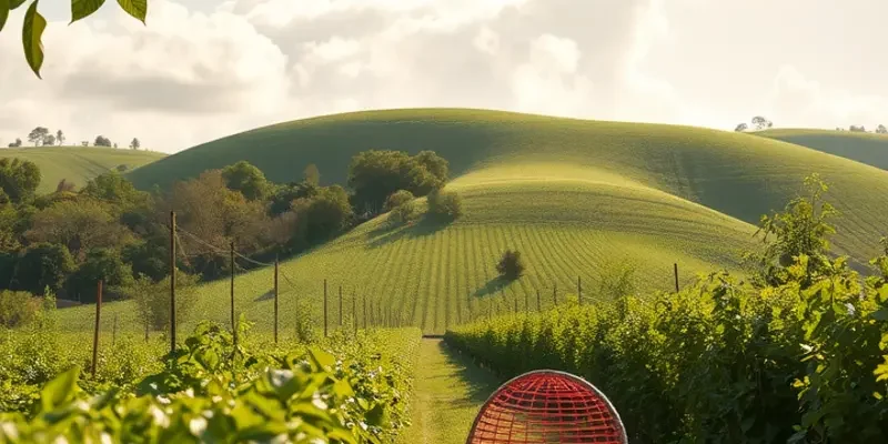 Scenic field filled with vibrant organic produce in natural light.