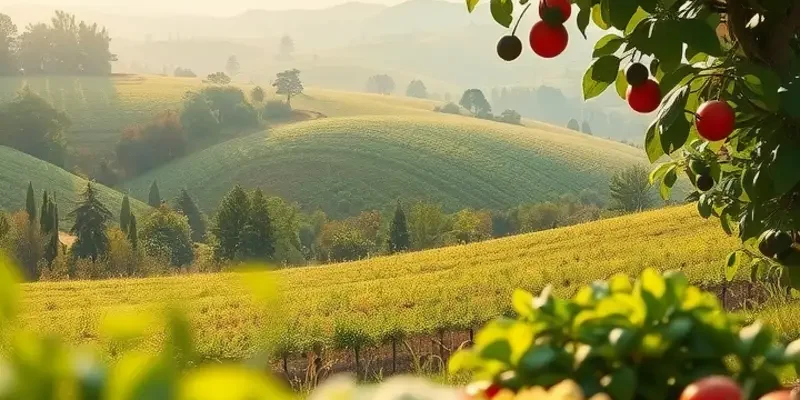 A picturesque field abundant with fresh produce reflecting healthy living.