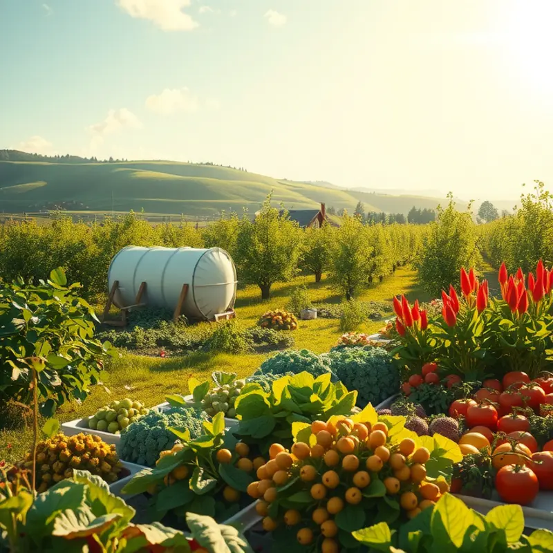 A serene sunlit field showcasing the beauty of organic produce.
