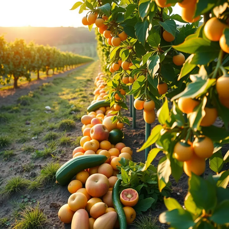 A vibrant orchard full of fresh produce, representing nature’s bounty.