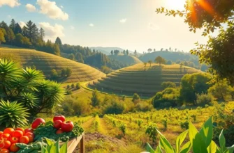 A sunlit orchard rich with fresh, organic produce.