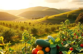 A vibrant organic garden showcasing fresh produce, perfect for home baking.