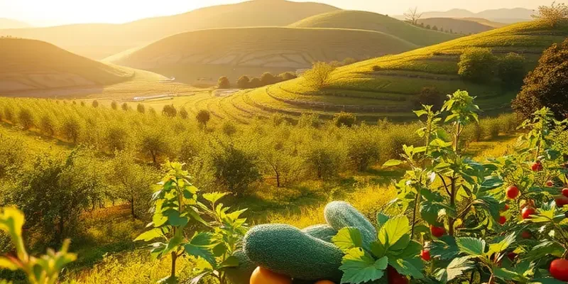 A vibrant organic garden showcasing fresh produce, perfect for home baking.