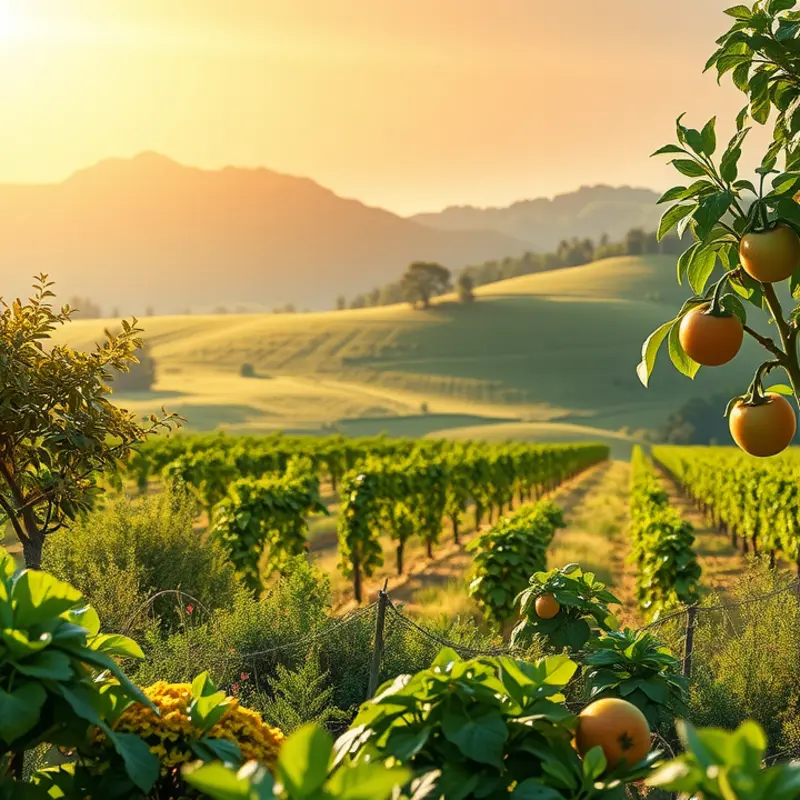A lush field showcasing vibrant organic produce.