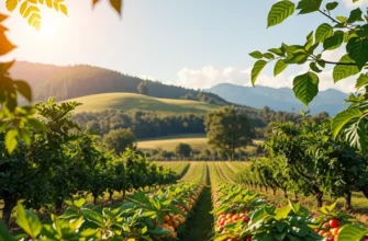 A scenic view of an orchard filled with a variety of vibrant root vegetables.