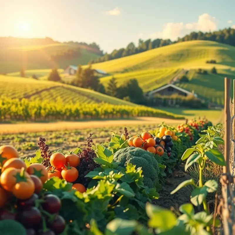 A vibrant sunlit orchard showcasing the beauty of nature.