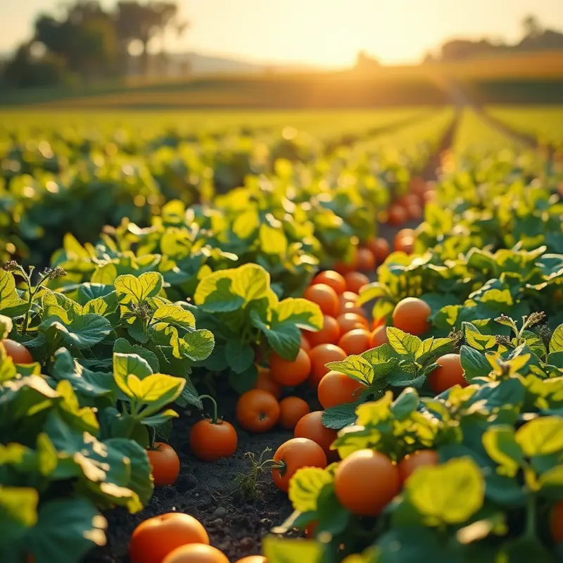 A picturesque field representing the abundance of fresh, seasonal produce.