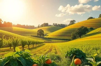 A beautiful orchard filled with colorful vegetables growing naturally.