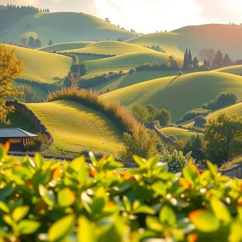 A sunlit field of organic carrots surrounded by lush greenery.