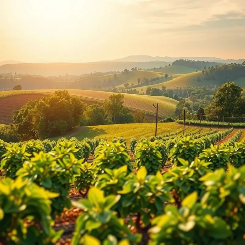 A sunlit field brimming with fresh vegetables and fruits, symbolizing abundance.