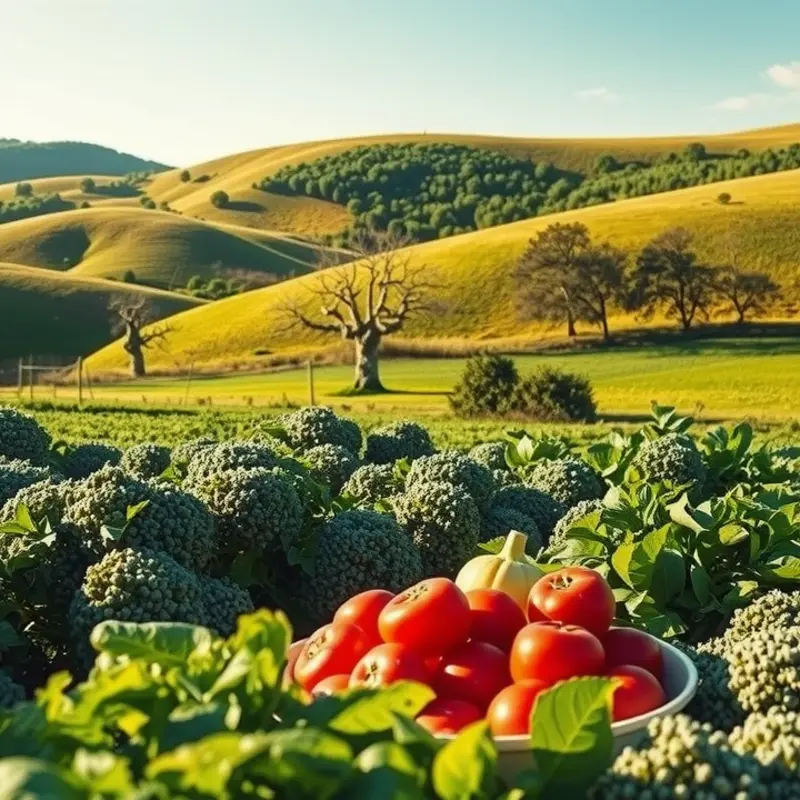 Fresh and vibrant organic produce in a natural setting.