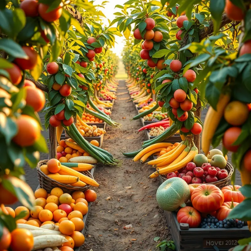 A lively orchard showcasing fresh produce, setting the perfect tone for meal planning.