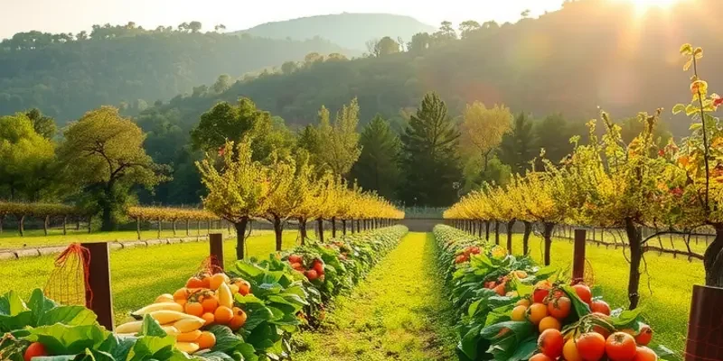 Sunlit organic landscape, symbolizing the freshness and health benefits of hemp seeds.