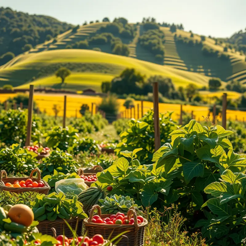 A lush landscape illustrating the origin of healthy, organic foods.