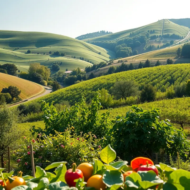 A sunlit field abundant with fresh produce, ideal for culinary inspiration.