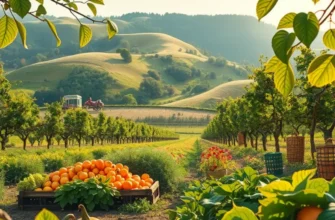 A lush field filled with organic fruits and vegetables, emphasizing the importance of healthy eating.