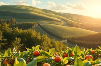 A beautiful landscape featuring an abundance of healthy nutrition in nature.