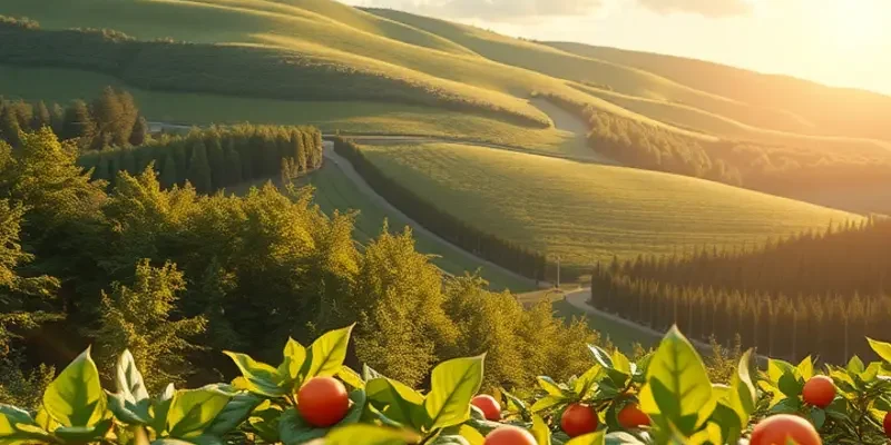 A beautiful landscape featuring an abundance of healthy nutrition in nature.