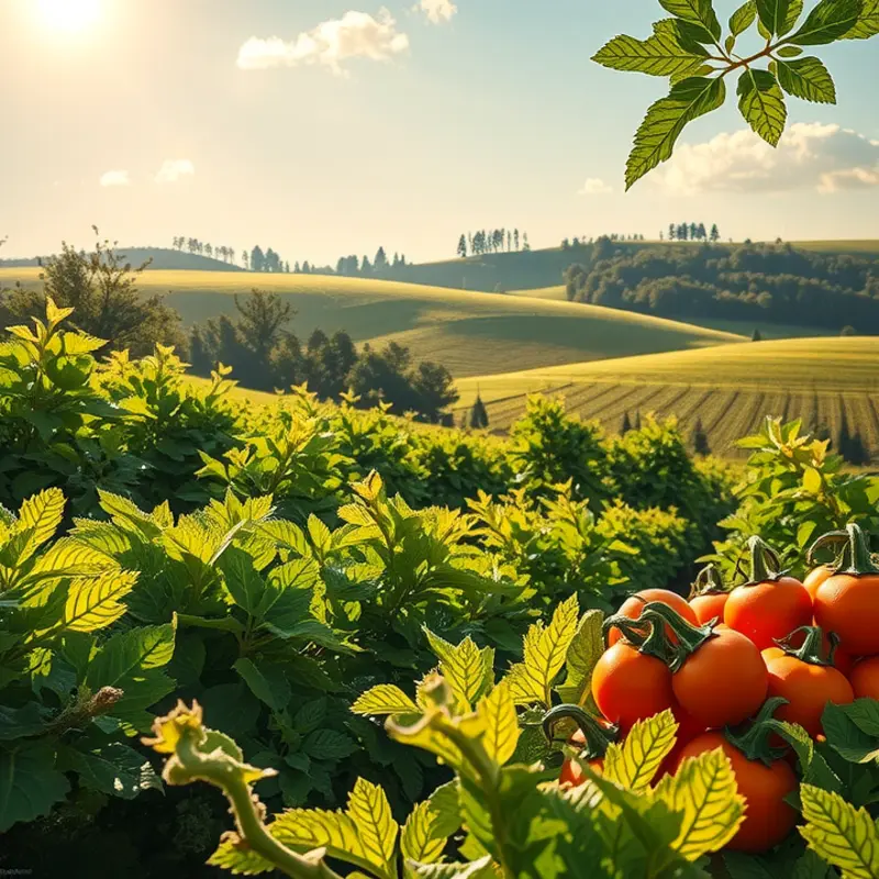 An assortment of colorful fruits and vegetables representing balanced nutrition.