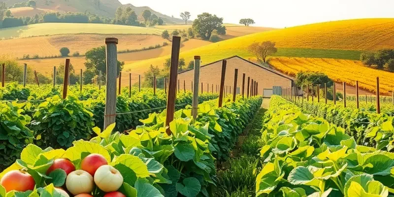 Idyllic landscape emphasizing organic growth and wellness.