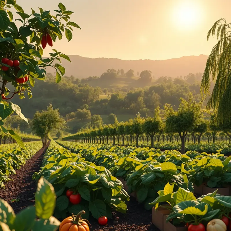 A serene garden reflecting the essence of fresh produce.