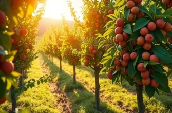 An orchard with blooming fruits and nuts, exemplifying the connection between nature and healthy eating.