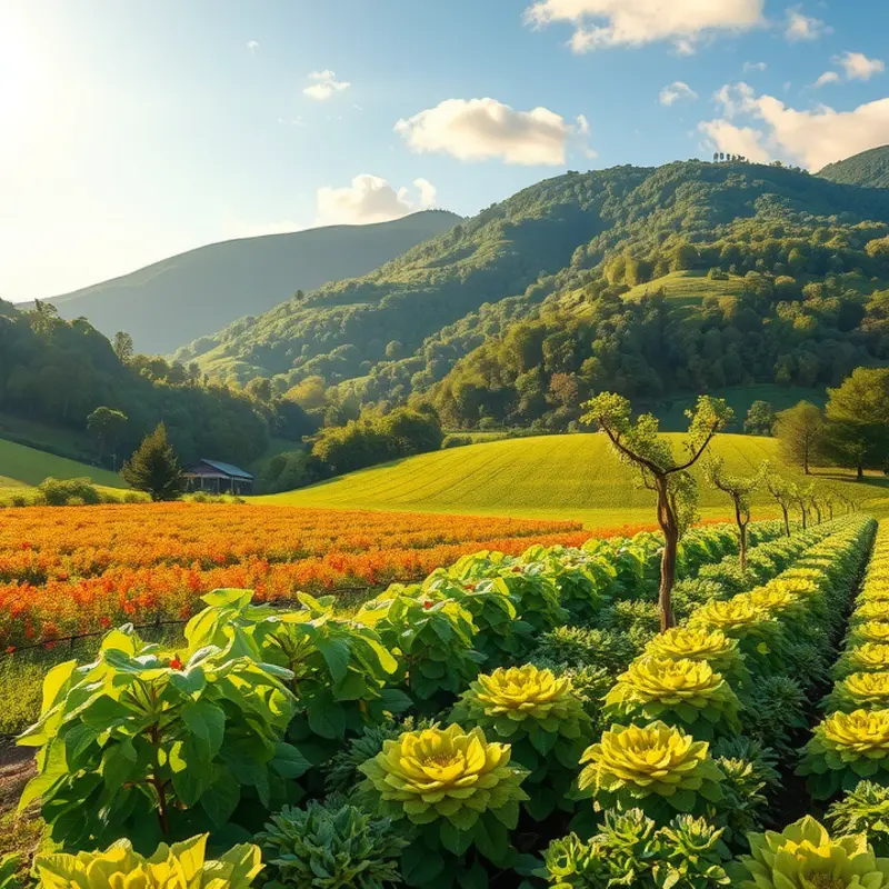A vibrant landscape highlighting the abundance of butternut squash in its natural habitat.