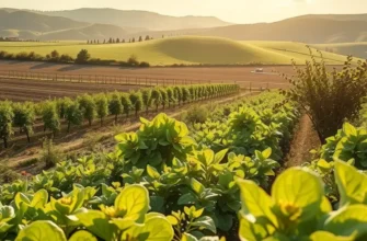 A healthy landscape featuring fruits and vegetables in natural sunlight.