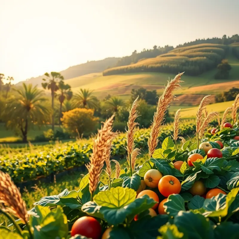 A sunlit field showcasing vibrant cilantro amidst lush greenery.