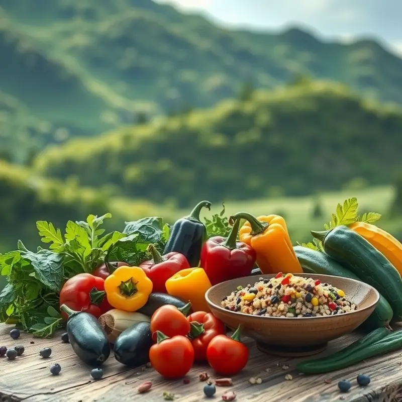 An organic setting showcasing vibrant quinoa grains ready for cooking.