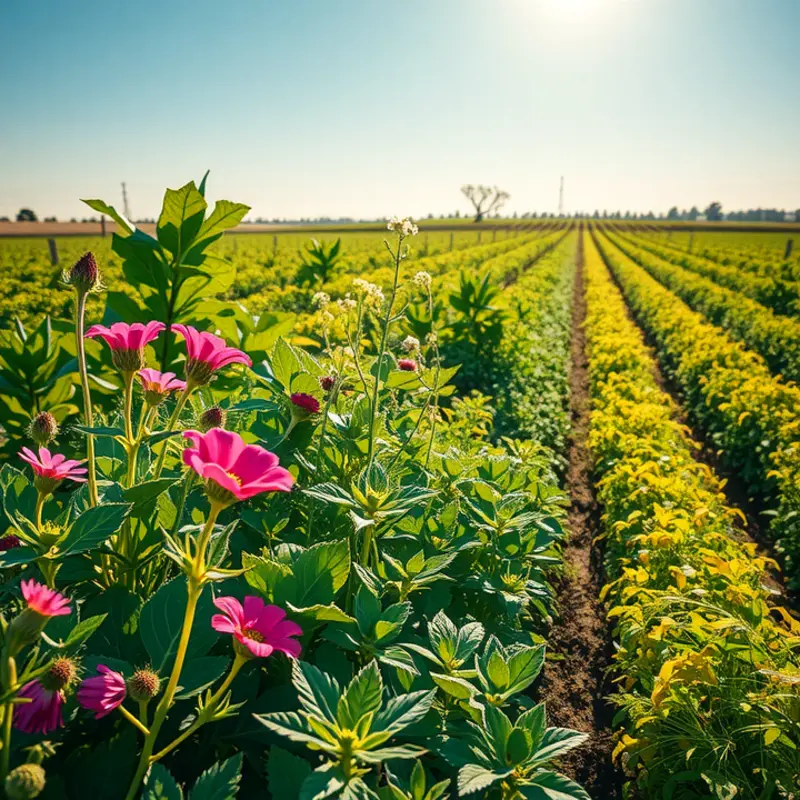 A vibrant field of edible flowers ready for culinary use.
