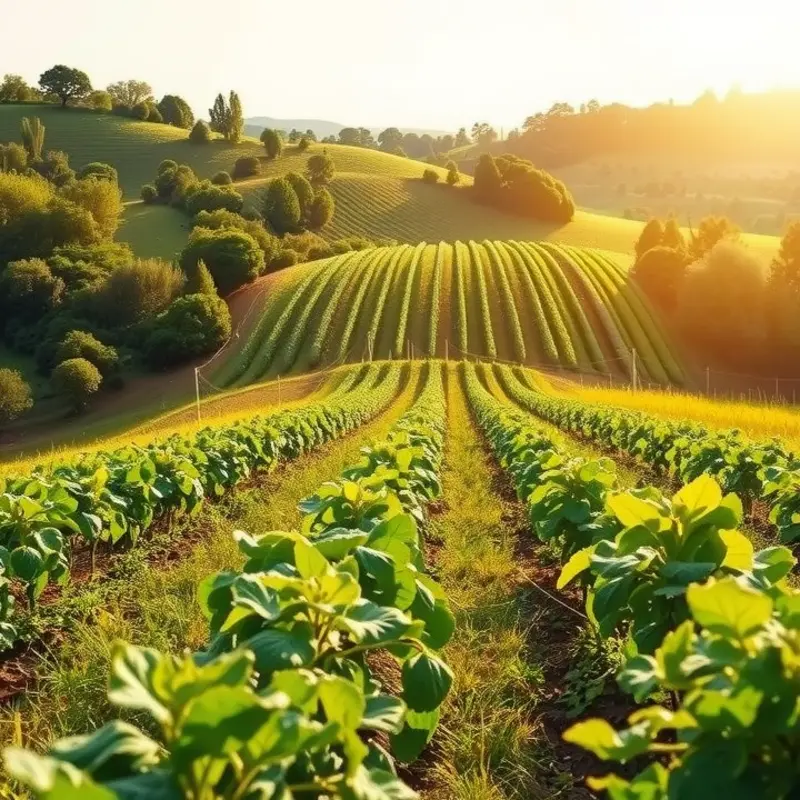 A vibrant landscape filled with fresh vegetables, showcasing organic produce.