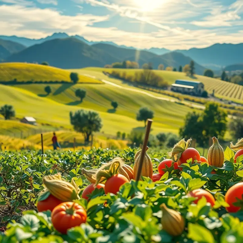 A picturesque field showcasing the vibrant colors of nature’s produce.