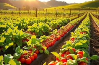 A vivid landscape filled with fresh vegetables and fruits, embodying the essence of culinary symbolism in festivals.