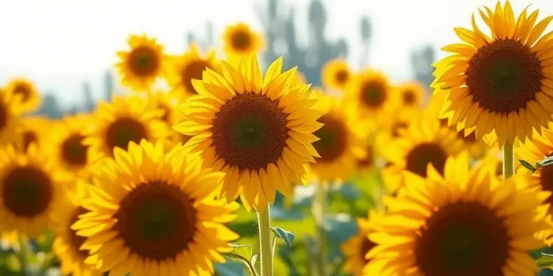 A bright and inviting sunflower field illustrating the natural source of sunflower seeds.