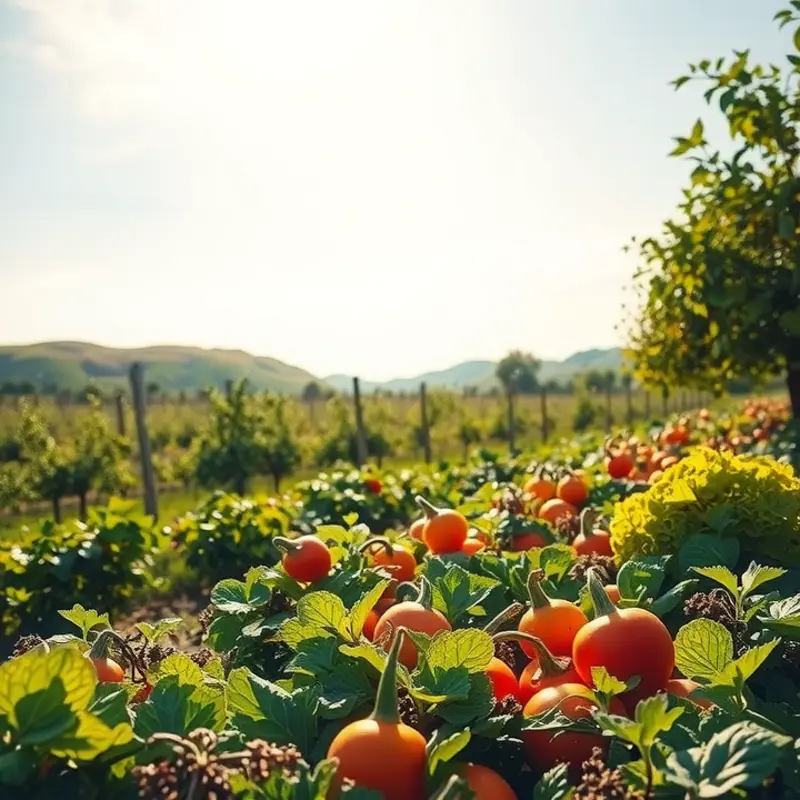 A lush, sunlit field showcasing the abundance of nature’s produce.