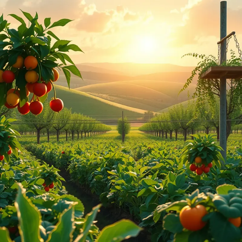 A sunlit field brimming with organic produce.