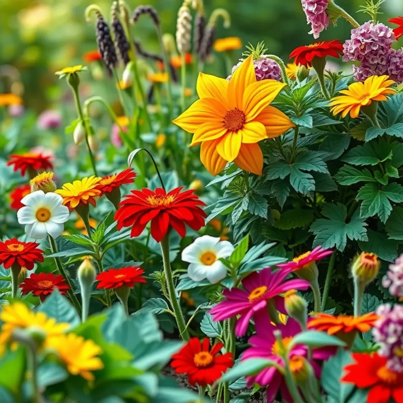 A vibrant field of edible flowers ready for culinary use.