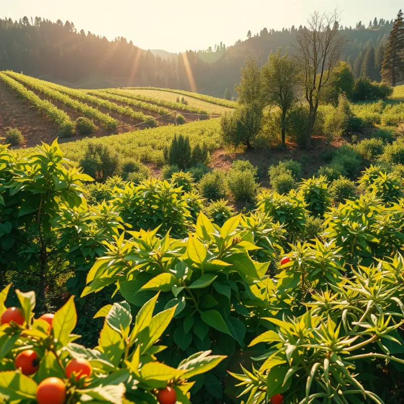 A vibrant orchard representing the connection between nature and traditional culinary practices.