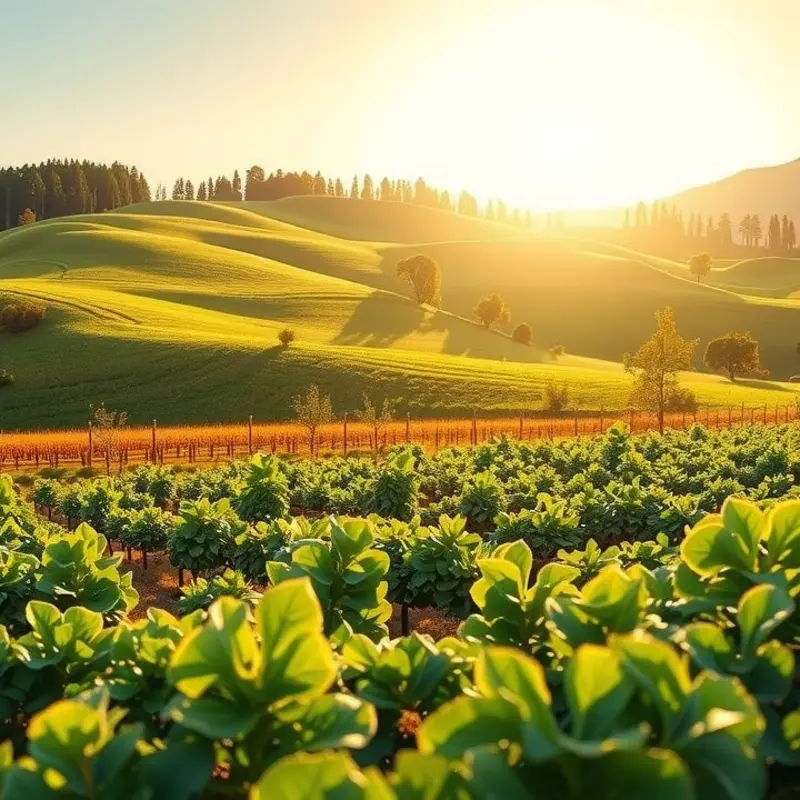 A serene landscape symbolizing nutritional abundance for gut health.