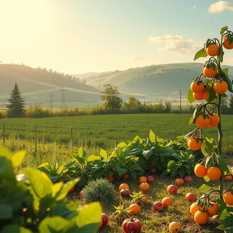 A serene landscape illustrating the natural abundance of nutritious food sources.