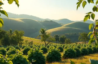 A sunlit orchard filled with vibrant fruits and vegetables in a lush landscape.