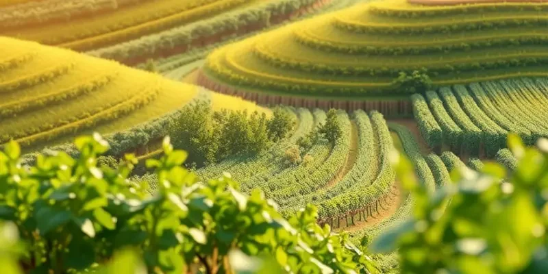 Lush organic vegetable garden in a sunlit field