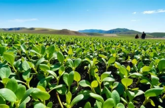 A beautiful landscape filled with healthy sprouts and lush greenery.