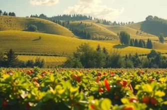 A scenic view of a field featuring healthy foods representing time-restricted vegan eating.