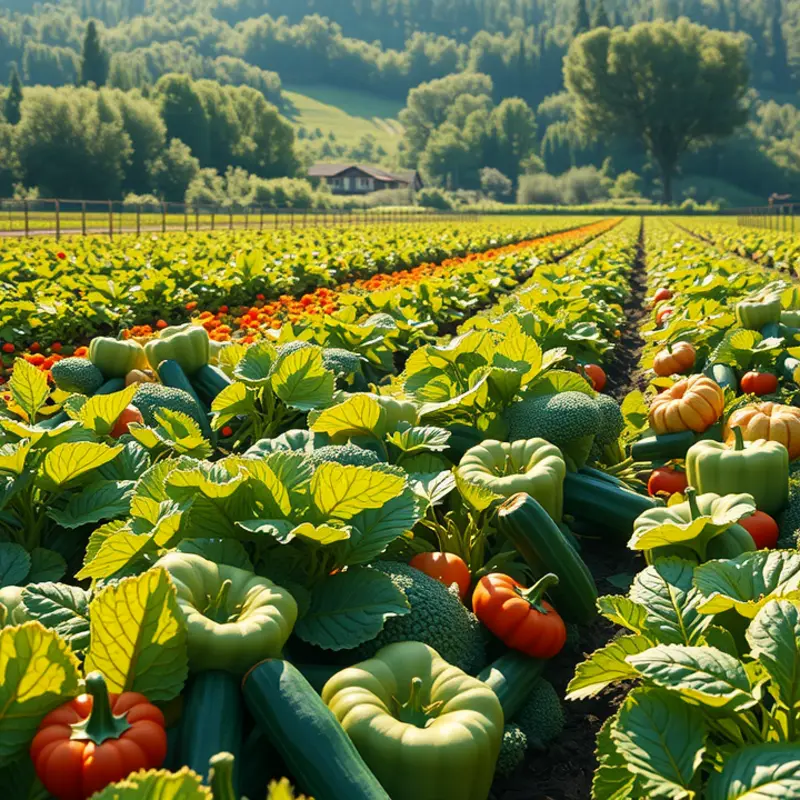 An abundant garden representing variety in fermentation and pickling.